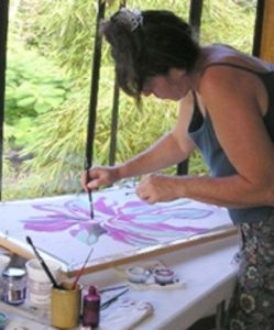 patti painting silk with wax