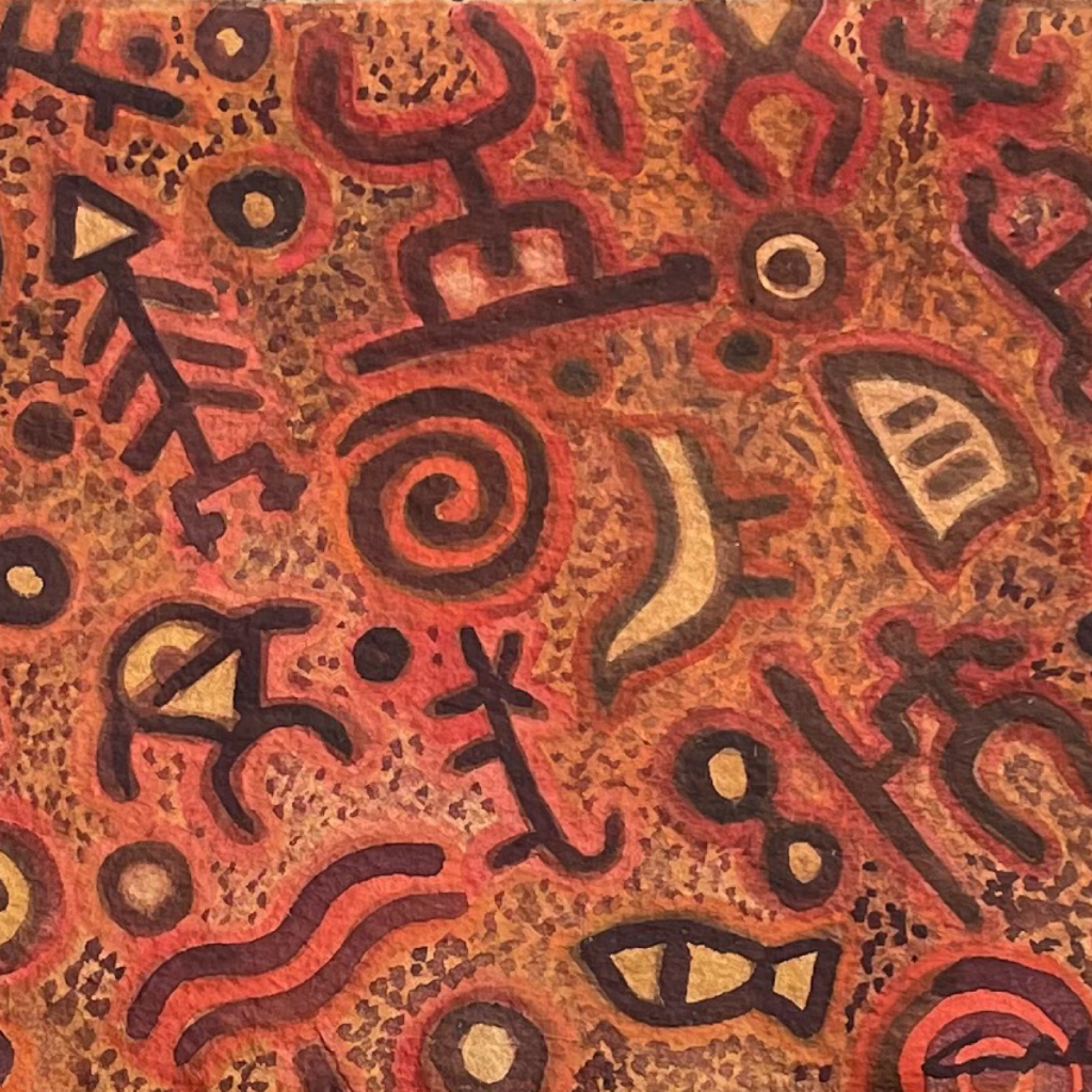 Petroglyphs, Watercolor by Cindy Conklin - Volcano Art Center