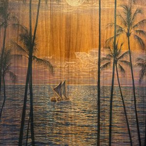Moonlight Palms with Hōkūleʻa by David Gallegos