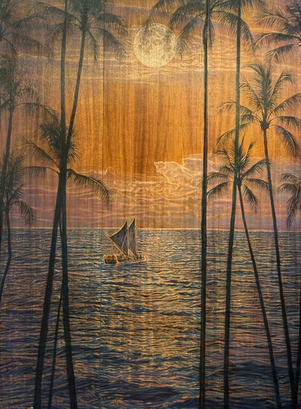Moonlight Palms with Hōkūleʻa by David Gallegos