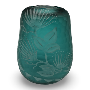 Tall Vase, Pebble, Etched Glass by Heather Mettler