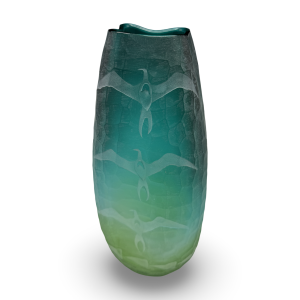 Tall Vase, Ombré, Etched Glass by Heather Mettler