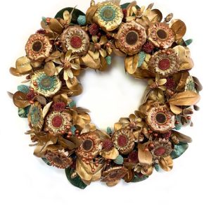 Autumn Lei, Dry Wreath by Lanaya Deily
