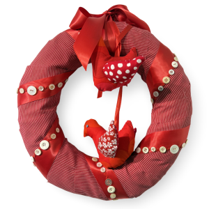 Buttons & Bows, Dry Wreath by Ann Guth