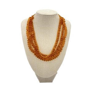 Three Strand Amber Glass Necklace by Christina Skaggs
