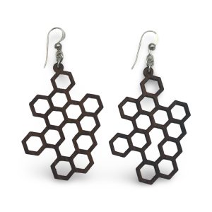 Honeycomb, Koa Wood Earrings by Erin Datlof