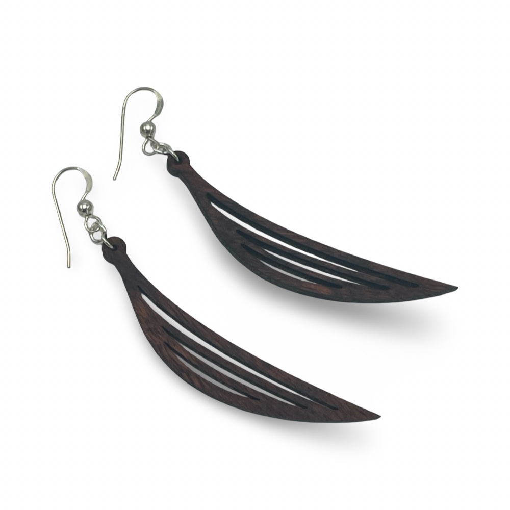 Koa Leaves, Koa Wood Earrings by Erin Datlof