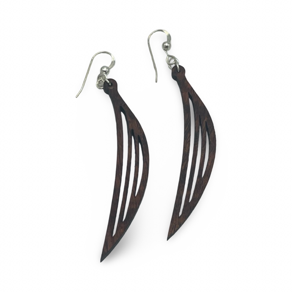 Koa Leaves, Koa Wood Earrings by Erin Datlof - Image 3