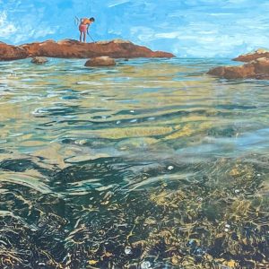 Keiki Exploring Onekahakaha, Original Oil Painting by Christine Albus