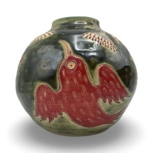ʻIʻiwi, Ceramic Pot by Esther Szegedy