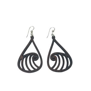 Nalu Nui (Big Wave), Koa Wood Earrings by Erin Datlof