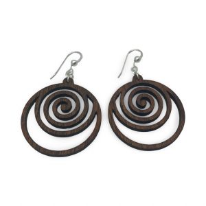 Nalu (Wave), Koa Wood Earrings by Erin Datlof