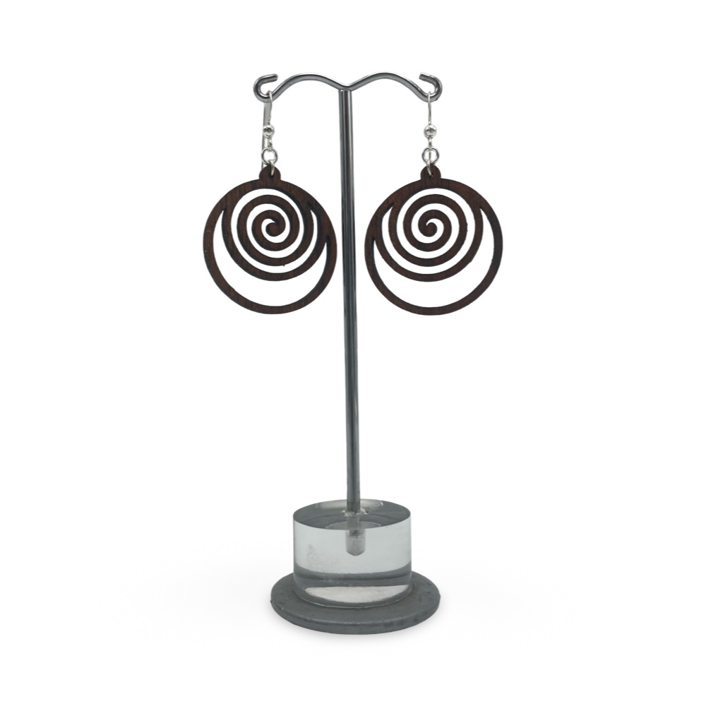 Nalu (Wave), Koa Wood Earrings by Erin Datlof - Image 2