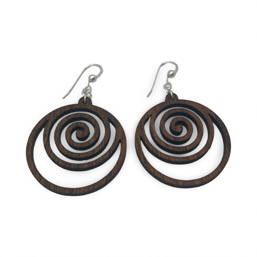 Nalu (Wave), Koa Wood Earrings by Erin Datlof