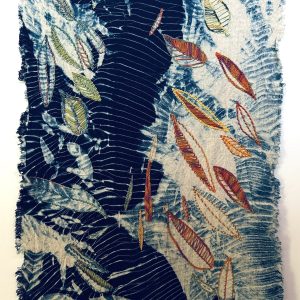 Shibori Flying, Falling Leaves, by Lisa Louise Adams