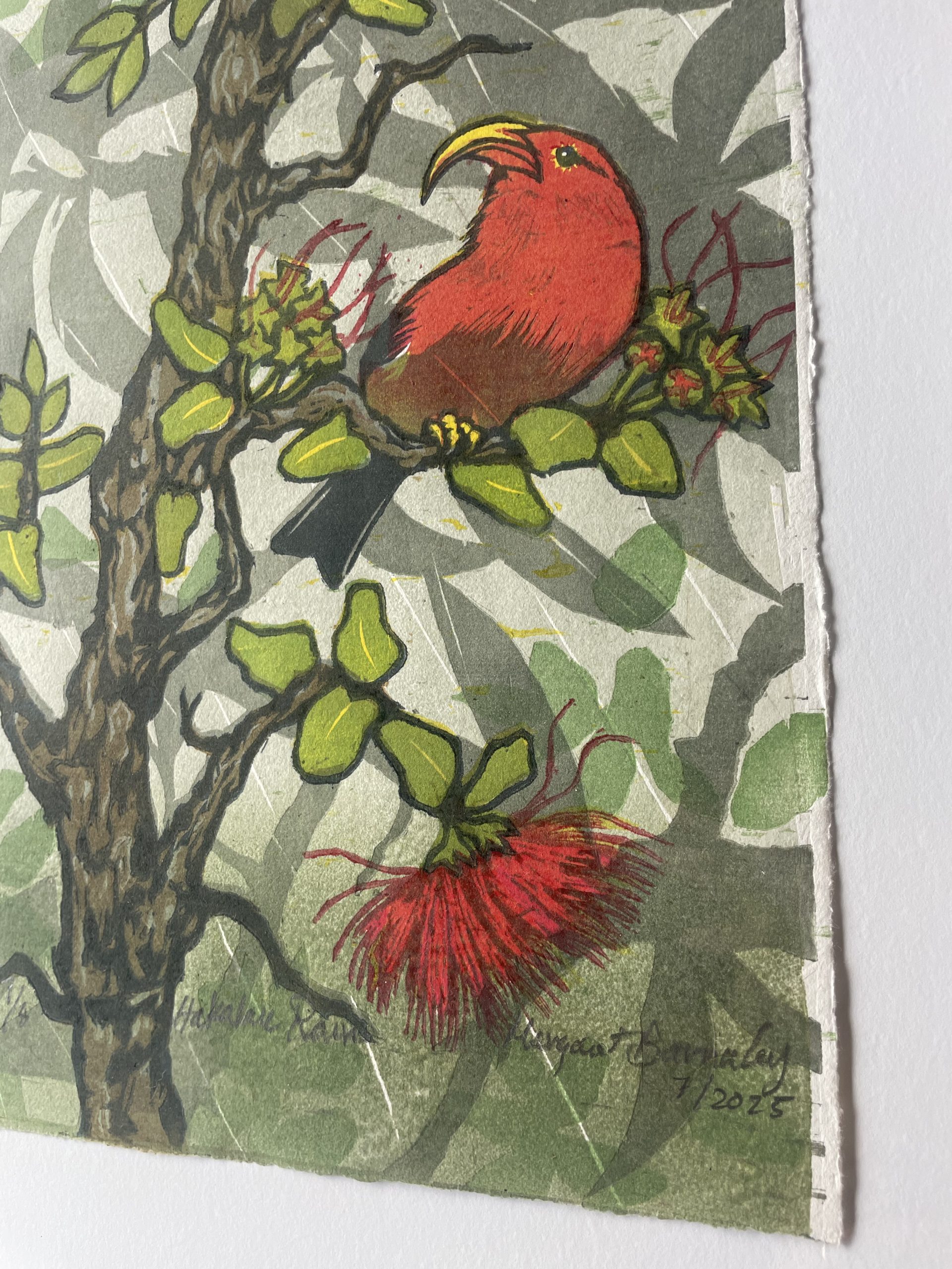 Hakalau Rain Woodblock Print by Margaret Barnaby - Image 4