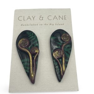 Purple Fiddleheads Stud Earrings, by Sara Talich